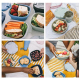1100ml Silicone Folding Lunch Box  Travel Bowl Microwave & Dishwasher Safe, Blue, Pink, Green, Gray, Black