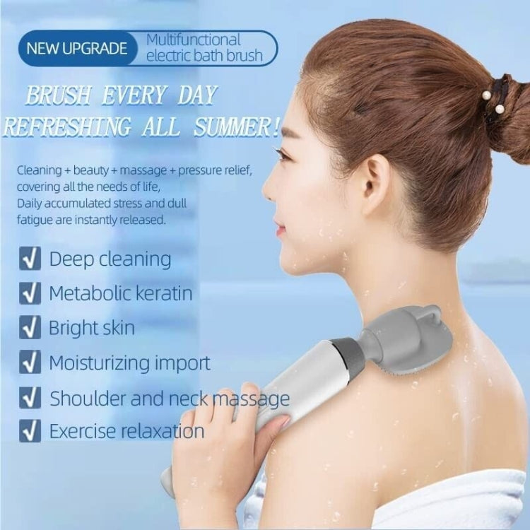 Electric Bath Brush Silicone Vibration Long-handled Back Spa Shower