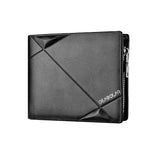 DEABOLAR Men Short PU Leather Tri-fold Horizontal Wallet Large-capacity Multi-card Wallet