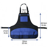 Multi Pocket Tool Apron Blue Garden Gardening Apron, Black+Blue