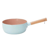 18cm Without Cover Boil Instant Noodles Non-Stick Pan Baby Food Supplement Pan Maifan Stone Small Milk Pot, 18cm Without Cover White, 18cm Without Cover Blue, 18cm Without Cover Pink