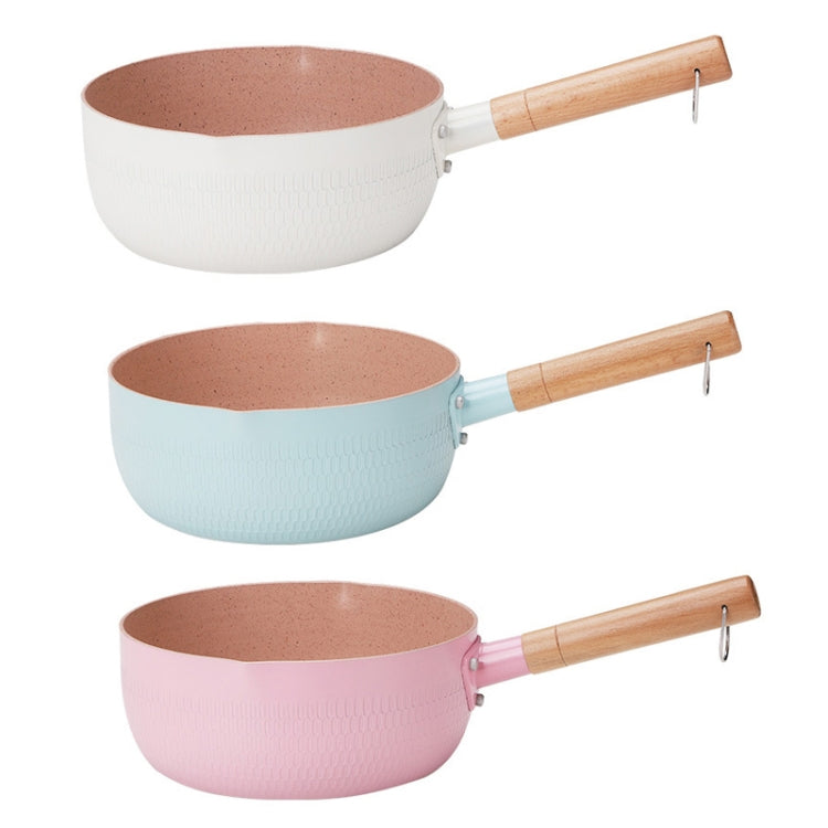 18cm Without Cover Boil Instant Noodles Non-Stick Pan Baby Food Supplement Pan Maifan Stone Small Milk Pot, 18cm Without Cover White, 18cm Without Cover Blue, 18cm Without Cover Pink