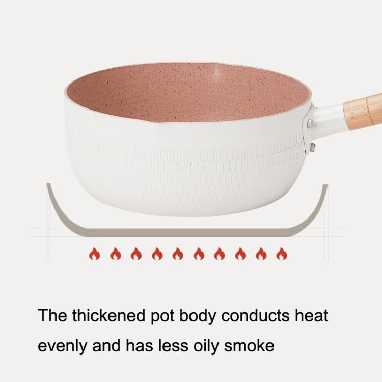 18cm Without Cover Boil Instant Noodles Non-Stick Pan Baby Food Supplement Pan Maifan Stone Small Milk Pot, 18cm Without Cover White, 18cm Without Cover Blue, 18cm Without Cover Pink