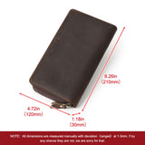 HUMERPAUL RFID Retro Zipper Multi -Card Leather Men Long Wallet Handbag
