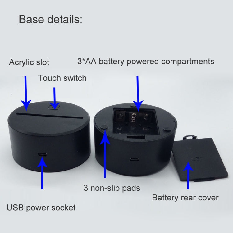 3D Game Handle Three-dimensional Colorful LED Lights, Touch Black Base, Touch Crack Base, Touch Black Base+Remote Control, Touch Crack Base+Remote Control