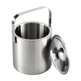 Double-Layer Portable Stainless Steel Ice Bucket Bar Champagne Beer Barrel, 1.3L