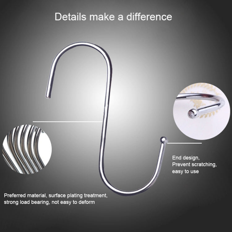 10pcs Multifunctional Stainless Steel Hooks Metal S-Shaped Hook, Large, Medium, Small