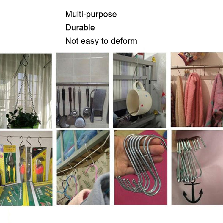 10pcs Multifunctional Stainless Steel Hooks Metal S-Shaped Hook, Large, Medium, Small