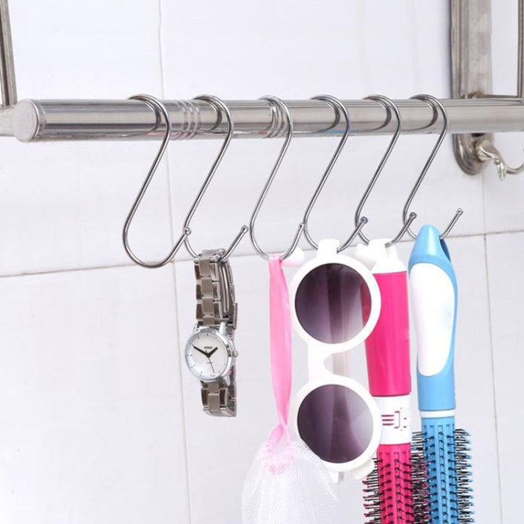 10pcs Multifunctional Stainless Steel Hooks Metal S-Shaped Hook, Large, Medium, Small