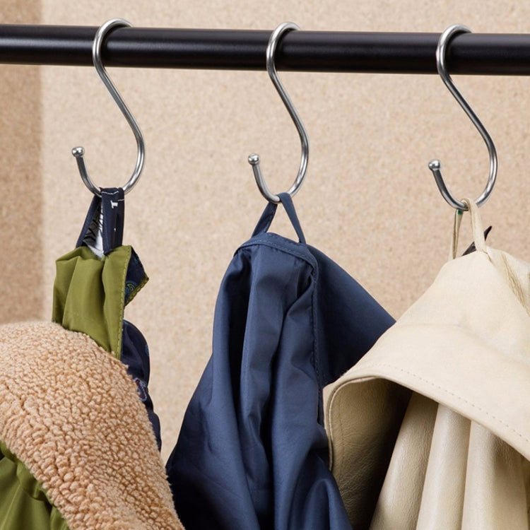 10pcs Multifunctional Stainless Steel Hooks Metal S-Shaped Hook, Large, Medium, Small