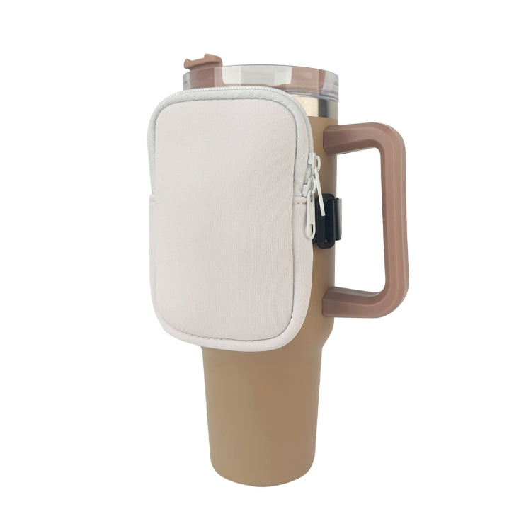 Water Cup Sided Storage Pockets With Zipper Fit For 40Oz Tumbler, Single Pocket