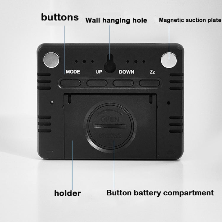 Magnetic LCD Digital Aalarm Clock Large Screen With Temperature Humidity Display