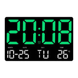 Large Display Led Digital Clock 5 Modes Brightness Adjustable Temperature Mute Electronic Clock