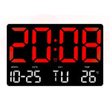 Large Display Led Digital Clock 5 Modes Brightness Adjustable Temperature Mute Electronic Clock