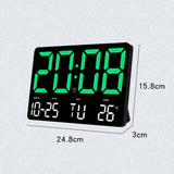 Large Display Led Digital Clock 5 Modes Brightness Adjustable Temperature Mute Electronic Clock