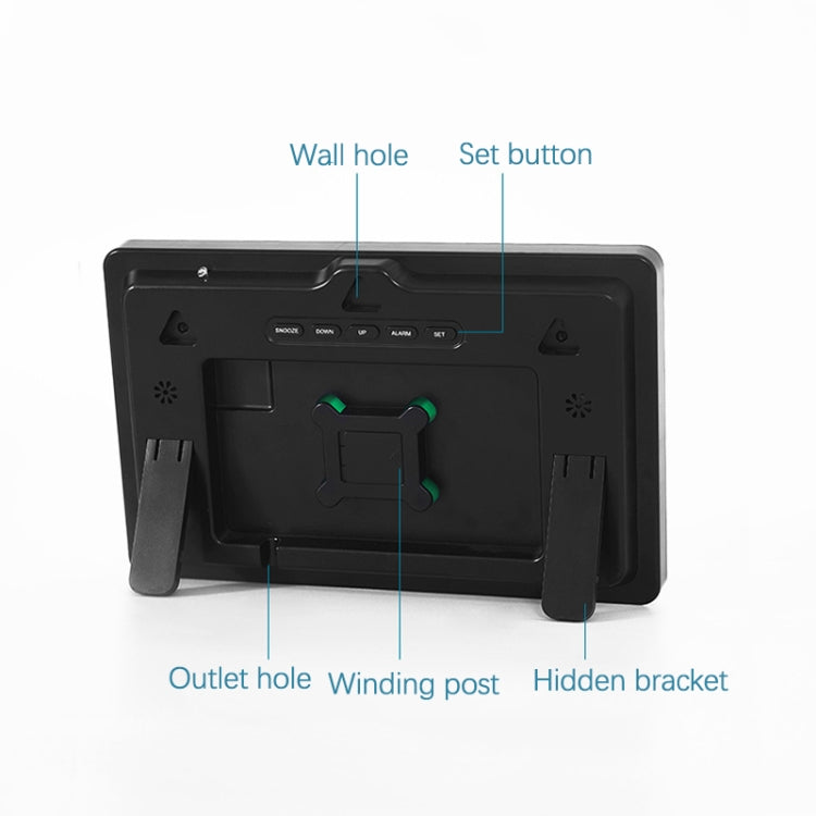 Large Display Led Digital Clock 5 Modes Brightness Adjustable Temperature Mute Electronic Clock