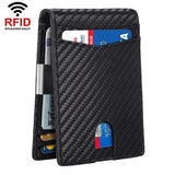 RFID Anti-Magnetic And Anti-Theft Leather Multi-Card Credit Card Wallet Coin Purse, (Black), (Beige), (Carbon Fiber Black+Black Inside), (Carbon Fiber Black+Orange Inside), (Carbon Fiber Black+Blue Inner)