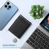 RFID Anti-Magnetic And Anti-Theft Leather Multi-Card Credit Card Wallet Coin Purse, (Black), (Beige), (Carbon Fiber Black+Black Inside), (Carbon Fiber Black+Orange Inside), (Carbon Fiber Black+Blue Inner)