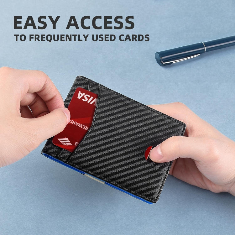 RFID Anti-Magnetic And Anti-Theft Leather Multi-Card Credit Card Wallet Coin Purse, (Black), (Beige), (Carbon Fiber Black+Black Inside), (Carbon Fiber Black+Orange Inside), (Carbon Fiber Black+Blue Inner)
