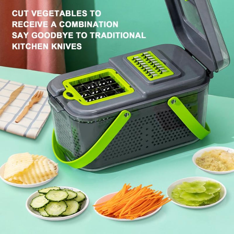 22 in 1 Multifunctional Food Chopper Grater Onion Dicer Veggie Cutter with 13 Stainless Steel Blades, 22 in 1 Multifunctional
