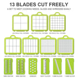 22 in 1 Multifunctional Food Chopper Grater Onion Dicer Veggie Cutter with 13 Stainless Steel Blades, 22 in 1 Multifunctional