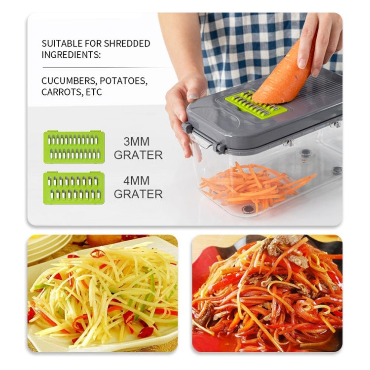22 in 1 Multifunctional Food Chopper Grater Onion Dicer Veggie Cutter with 13 Stainless Steel Blades, 22 in 1 Multifunctional