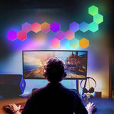 RGB Symphony Hexagon Lights DIY Bedside Ambient Wall Lamp Smart Honeycomb Light, 10pcs/set, 12pcs/set