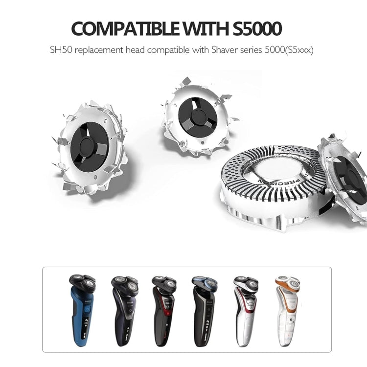 For Philips Electric Shaver S5000 Series SH50 Replacement Blade Head Integral Three Head, SH50 Blade Head