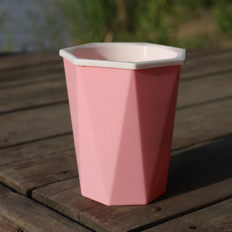 Diamond-shaped Automatic Water-absorbing Lazy Flower Pot Green Plant Plastic Pot, 12cm x 14cm