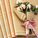 10pcs Retro Cowhide English Newspaper Gift Flower Packaging Material