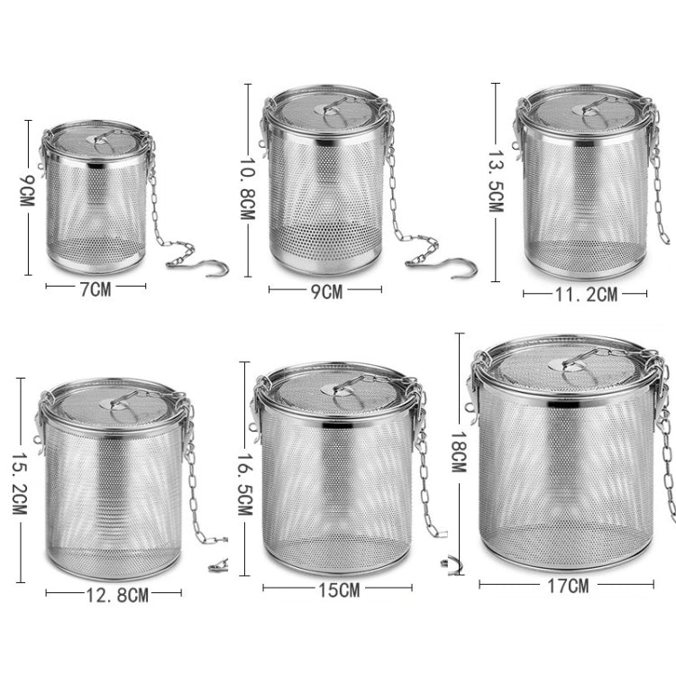 304 Stainless Steel Brine Basket Tea Residue Ball Soup Material Box, 7x9cm, 9x10.8cm, 11.2x13.5cm, 14x16cm, 16x16.5cm, 18x18cm, 20x20cm