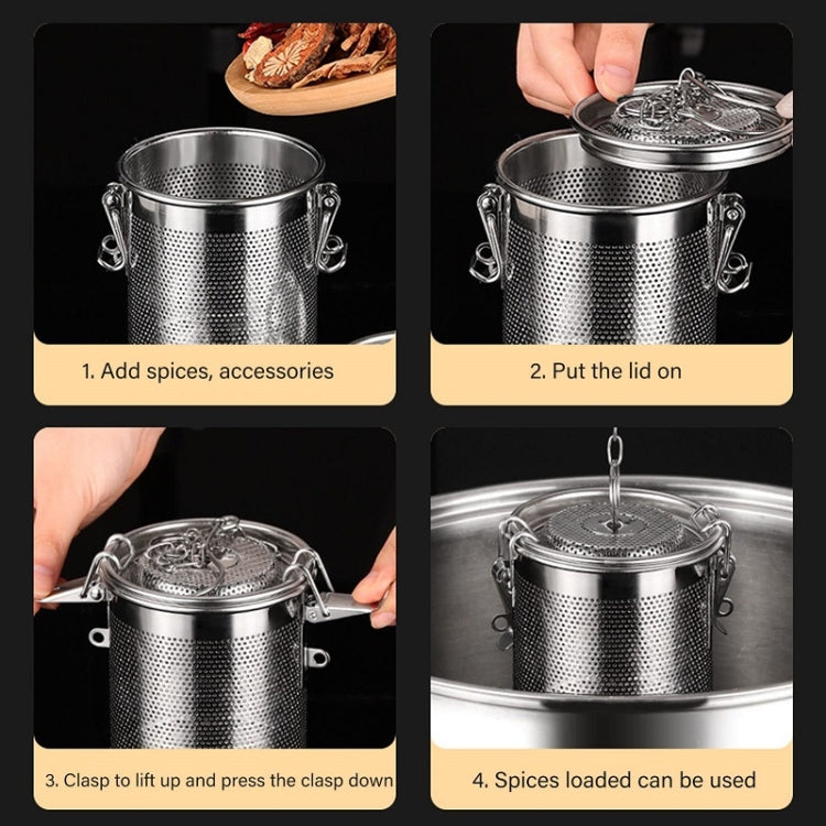 304 Stainless Steel Brine Basket Tea Residue Ball Soup Material Box, 7x9cm, 9x10.8cm, 11.2x13.5cm, 14x16cm, 16x16.5cm, 18x18cm, 20x20cm