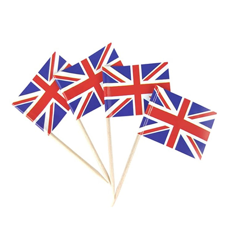100pcs/pack 65mm National Flag Toothpick  Cupcake Toppers Cocktail Sticks, American, British, Spanish, Canadian, Australian, Italian, German, Israeli
