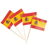 100pcs/pack 65mm National Flag Toothpick  Cupcake Toppers Cocktail Sticks, American, British, Spanish, Canadian, Australian, Italian, German, Israeli