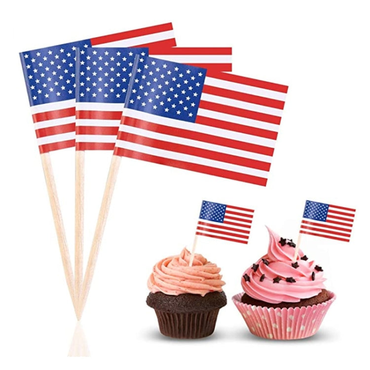 100pcs/pack 65mm National Flag Toothpick  Cupcake Toppers Cocktail Sticks, American, British, Spanish, Canadian, Australian, Italian, German, Israeli