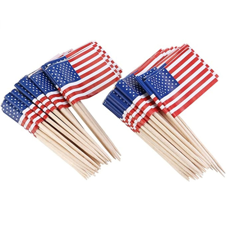100pcs/pack 65mm National Flag Toothpick  Cupcake Toppers Cocktail Sticks, American, British, Spanish, Canadian, Australian, Italian, German, Israeli