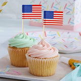 100pcs/pack 65mm National Flag Toothpick  Cupcake Toppers Cocktail Sticks, American, British, Spanish, Canadian, Australian, Italian, German, Israeli
