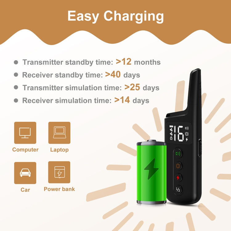 Pet Wrap-around Electric Shock Column Powerful Electronic Training Collar, Receiver + Remote, Only Receiver