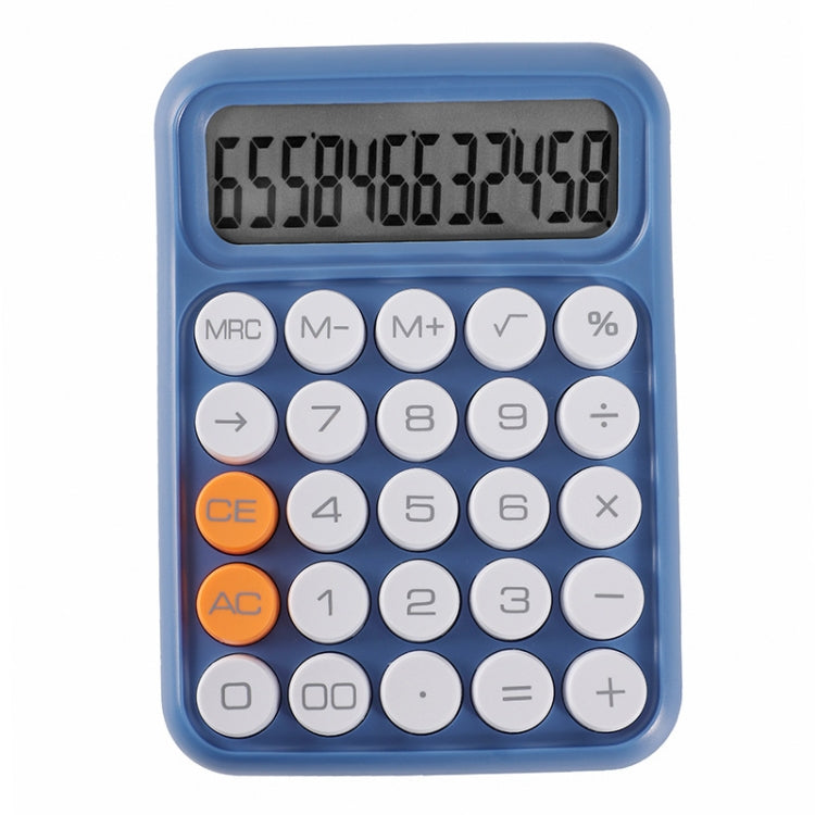 12-digit Mechanical Keyboard Calculator Office Student Exam Calculator Display, Monochrome Buttons White Black, Monochrome Buttons Pink, Monochrome Buttons Navy Blue