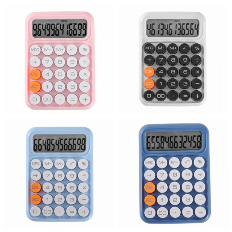 12-digit Mechanical Keyboard Calculator Office Student Exam Calculator Display, Monochrome Buttons White Black, Monochrome Buttons Pink, Monochrome Buttons Navy Blue