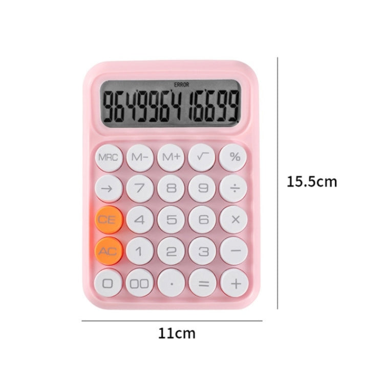 12-digit Mechanical Keyboard Calculator Office Student Exam Calculator Display, Monochrome Buttons White Black, Monochrome Buttons Pink, Monochrome Buttons Navy Blue