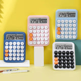 12-digit Mechanical Keyboard Calculator Office Student Exam Calculator Display, Monochrome Buttons White Black, Monochrome Buttons Pink, Monochrome Buttons Navy Blue