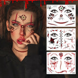 10pcs Halloween Scar Waterproof Tattoo Sticker Simulated Face Horror Stickers, RM-037, RM-038, RM-039, RM-040, RM-041, RM-042, RM-043, RM-044, RM-045, RM-046