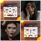 10pcs Halloween Scar Waterproof Tattoo Sticker Simulated Face Horror Stickers, RM-037, RM-038, RM-039, RM-040, RM-041, RM-042, RM-043, RM-044, RM-045, RM-046