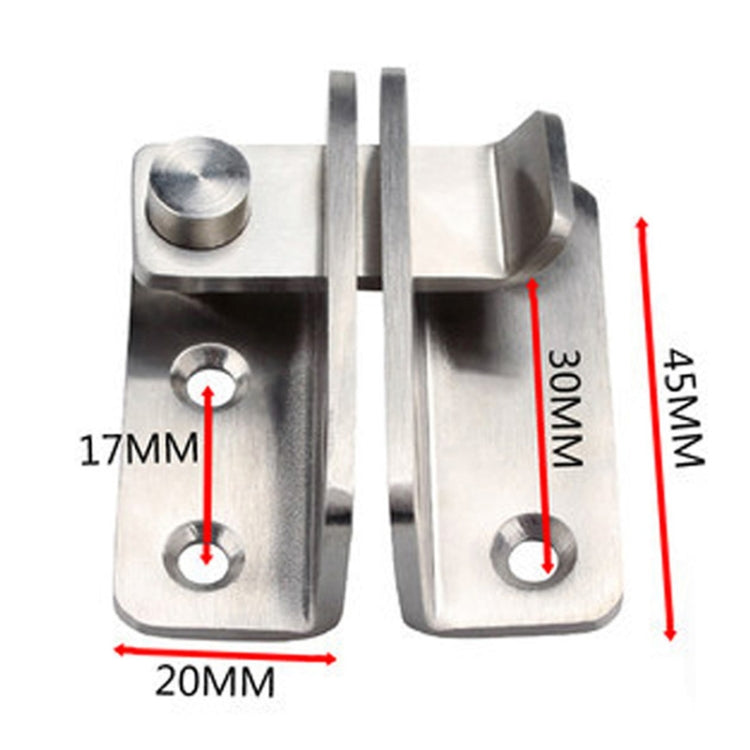 Stainless Steel Sliding Door Latch No Punch Latch Door Bolt Catch With Screw, Small Left Open, Small Right Open, Large Left Open, Large Right Open