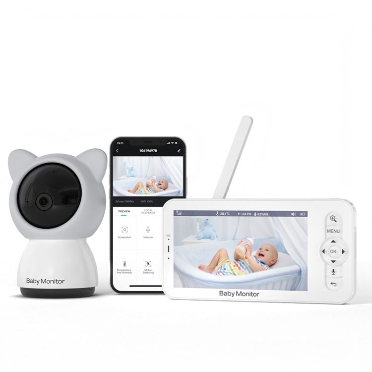 5 Inch HD Baby Monitor Wireless Wifi Baby Care Camera, EU Plug, US Plug, UK Plug, AU Plug UK Plug