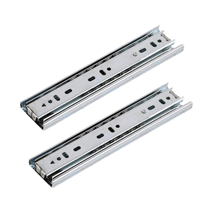 1 Pair Thickened Three Sections Ball Slide Mute Drawer Track Rail, 4 inch 10cm, 6 inch 16cm, 8 inch 20cm