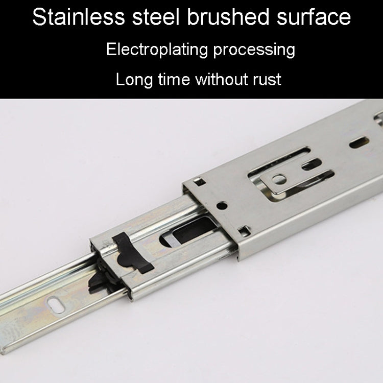 1 Pair Thickened Three Sections Ball Slide Mute Drawer Track Rail, 4 inch 10cm, 6 inch 16cm, 8 inch 20cm