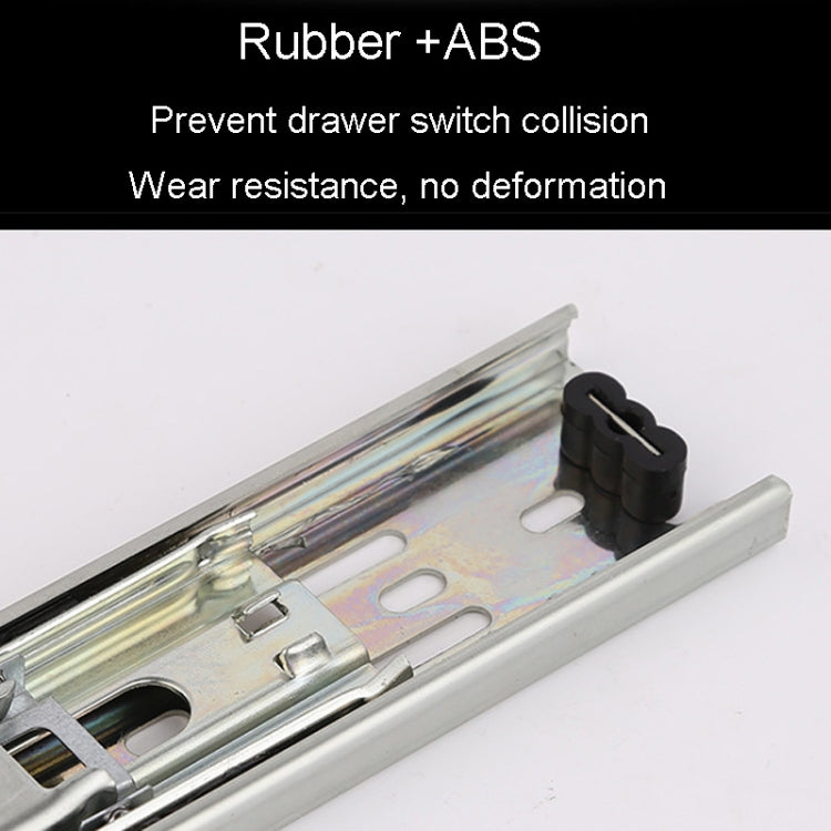 1 Pair Thickened Three Sections Ball Slide Mute Drawer Track Rail, 4 inch 10cm, 6 inch 16cm, 8 inch 20cm