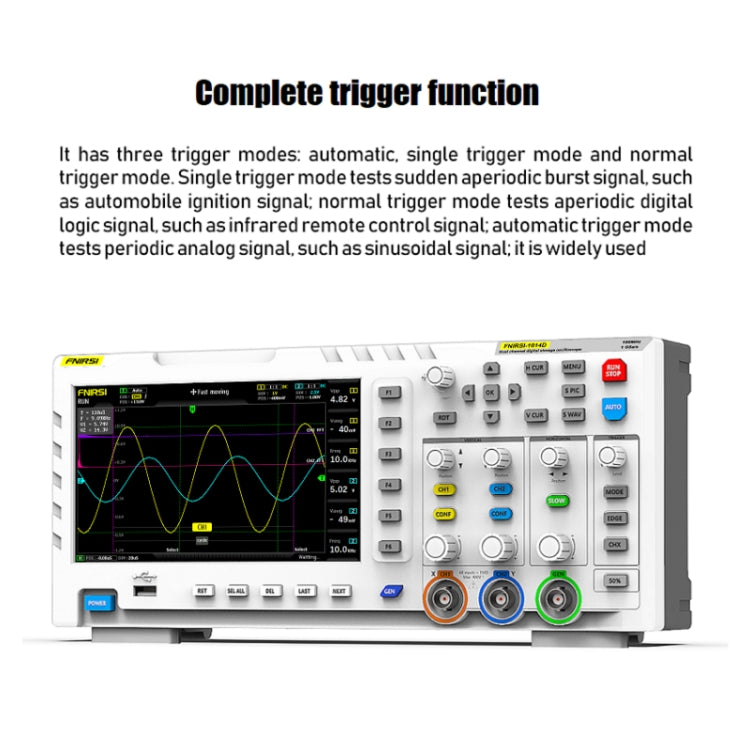 FNIRSI 2 In 1 Dual-Channel 100M Bandwidth Digital Oscilloscope 1GS Sampling Signal Generator, EU Plug, 1014D, 1014D +P4100 Probe